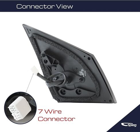 استبدال المرآة الجانبية للسائق Spieg TO1320295 لسيارة Toyota Corolla 2014-2019 قابلة للطي يدويًا مع ضوء إشارة الانعطاف باللون الأسود 7 دبابيس (يسار) in Kuwait