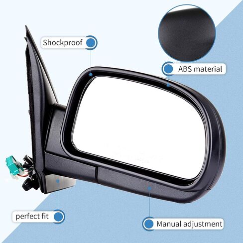 مرآة سحب ECCPP مناسبة 02-09 لسيارة Chevy Trailblazer/Trailblazer EXT 03-08 لسيارة Isuzu Ascender 02-04 لسيارة Oldsmobile Bravada 02-09 لسيارة GMC Envoy XL/Envoy XUV/Jimmy Power قابلة للطي in Kuwait