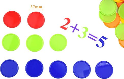 Counters 9 Colors,Plastic Learning Counter Math Teaching/Bingo Tokens/Poker Chips - Plastic Piece 37mm - 90 Pcs in Saudi Arabia