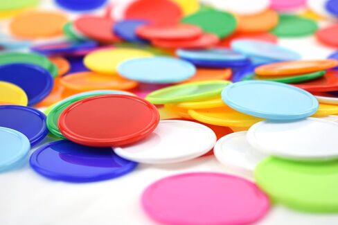 Counters 9 Colors,Plastic Learning Counter Math Teaching/Bingo Tokens/Poker Chips - Plastic Piece 37mm - 90 Pcs in Saudi Arabia