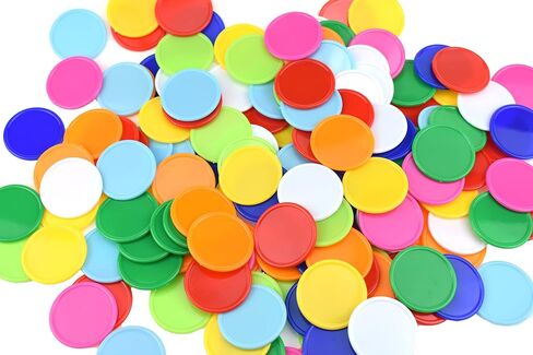 Counters 9 Colors,Plastic Learning Counter Math Teaching/Bingo Tokens/Poker Chips - Plastic Piece 37mm - 90 Pcs in Saudi Arabia