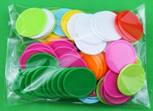 Counters 9 Colors,Plastic Learning Counter Math Teaching/Bingo Tokens/Poker Chips - Plastic Piece 37mm - 90 Pcs in Saudi Arabia