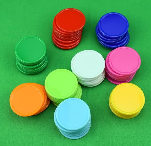 Counters 9 Colors,Plastic Learning Counter Math Teaching/Bingo Tokens/Poker Chips - Plastic Piece 37mm - 90 Pcs in Saudi Arabia