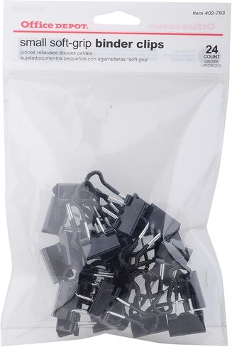 مشابك تجليد العلامة التجارية Office Depot®، صغيرة، بعرض 3/4 بوصة، وسعة 3/8 بوصة، باللون الأسود، عبوة من 24 قطعة in Saudi Arabia