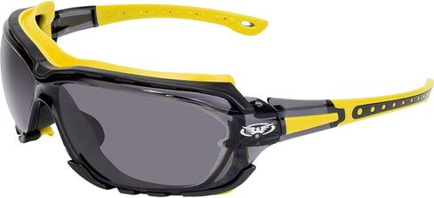 Global Vision 3 Pairs Octane Motorcycle Sunglasses Riding Glasses for Men or Women Z87.1 Anti fog One-Piece Lens w/Removable Gasket in Clear Smoke & Yellow Lenses in Saudi Arabia