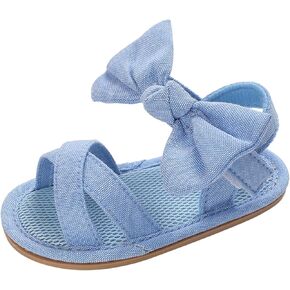 Infant Baby Girls Sandals Summer Bowknot Wedding Dress Flats Soft Sole Princess Shoes Cute Toddler First Walkers Dress Shoes
