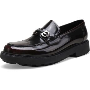 Men's Luxury Genuine Leather Dress Loafers Shoes, Casual Formal Buckle Slip on Loafers Moc-Toe Business Dress Shoes Party Wedding Slip-on Loafer for Mens