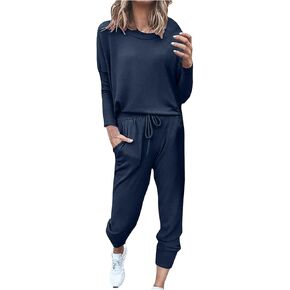 Baggy Sweatpants for Women with Pockets Pullover Tops and Long Pants Tracksuit Fall Fashion Outfits Baggy Fleece