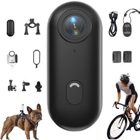 Motiontrail - Nexo25 Camera, Nexo25 Black, Motiontrail Body Cam, 360°Rotation 170°Wide-Angle Extended Recording, 1080p/4k Waterproof Wearable Action Cam with Magnetic Clip (White 4K Simple)