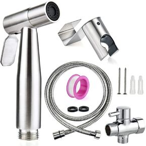 Bidet Sprayer for Toilet, Handheld Baby Cloth Diaper Sprayer,Stainless Steel Toilet Sprayer Water Pressure Control with Bidet Hose for Feminine Wash Baby Wash,EU（EU）