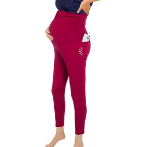 Maternity Leggings - Over The Belly High Waisted Black Yoga Workout Pregnancy Pants Activewear for Women