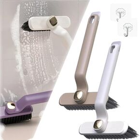 2024 New Multi-Function Rotating Crevice Cleaning Brush, 360 Degree Rotating Crevice Cleaning Brushes, No Dead Corners Hard Bristle Brush, Door Window Track Cleaning Brushes (Coffee)