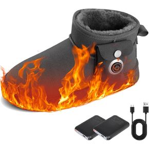 Electric Heating Boots, Heated Slippers Women, Warm Winter Cotton Shoes for Women, with 5000mah USB Rechargeable Battery
