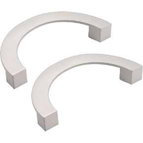 Hidden Drawer Pulls，2 Packs Drawer Pulls Zinc Alloy Profile for Wardrobe,Dresser,Bathroom Children's Room Colourful Handles Cabinet semi-circular Door Knob Half Moon Kitchen(White,Hole Pitch 96mm)