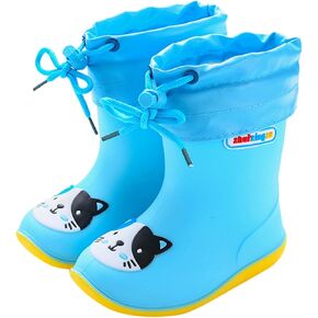 Toddler Rain Boots Waterproof Rainboots Outdoor Boys Girls Cute Lightweight Water Shoes Non-Slip Rubber Mud Boots