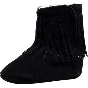 Toddler Girls Snow Boots Kids Soft Warm Cozy Winter Shoes Tassels Plush Furry Lined Boots Baby Anti-Slip Winter Boots