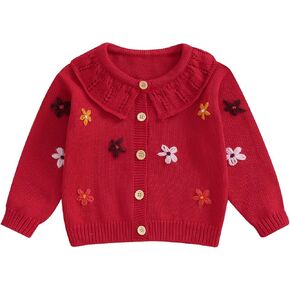 Newborn Toddler Baby Boy Girl Knit Cardigan Sweater Button Up Chunky Sweatshirt Jacket Fall Winter Clothes Outfit
