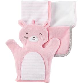 Carter's 4-Pack Elephant Washcloth Set Gray None