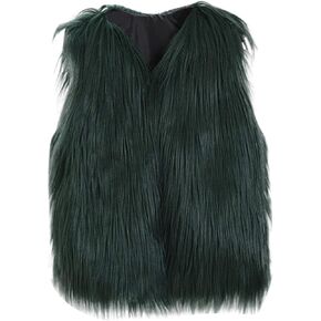 Girls Boys Faux Fur Vest Coat Toddler Winter Fleece Fuzzy Furry Sleeveless Jacket Coat Thick Warm Outwear Waistcoat