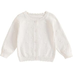 Newborn Baby Girl Knit Sweater Cardigan Winter Warm Button Down Sweatshirt Top Jacket Outfit Cute Infant Fall Clothes