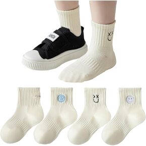4 Pack Baby White Crew Socks Toddlers Cotton Stretch Ankle Socks for Boys Girls Unisex Kids in Kuwait