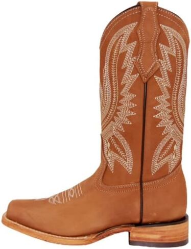 Womens Leather Western Boot Square Toe Cowboy Boot For Women Mid Calf in Kuwait