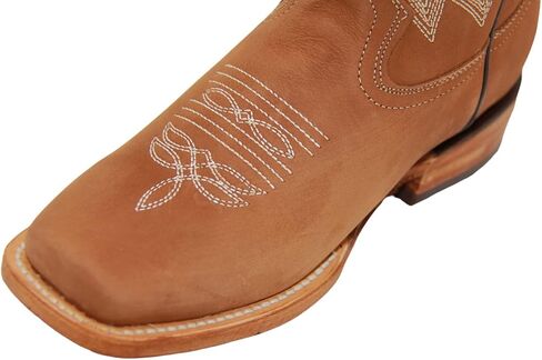 Womens Leather Western Boot Square Toe Cowboy Boot For Women Mid Calf in Kuwait