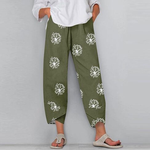 Women Casual Trendy Lightweight Pants Wide Leg Comfy 2025 Summer Trousers Elastic Waist Loose Pants with Pockets in Saudi Arabia