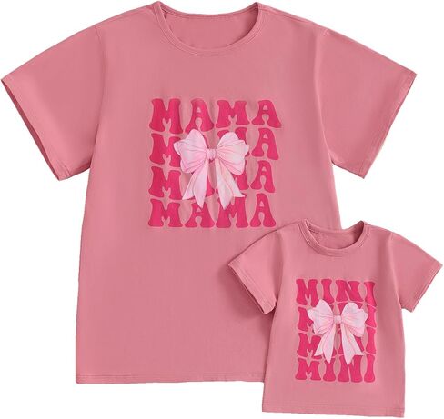Mommy and Me Matching Shirts Mama and Mini Shirts Summer Family Matching Letter Tops in Saudi Arabia
