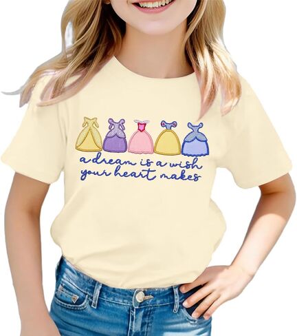 Princess Girls Shirt Dress Bowknot Graphic T Shirt Toddler Magical Shirts Girl Holiday Vacation Tee Tops in Saudi Arabia