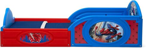 Delta Children Marvel Spider-Man Sleep ولعب سرير صغير مع الدرابزين المدمج بدايات حلوة مرتبة سرير على الوجهين in Saudi Arabia