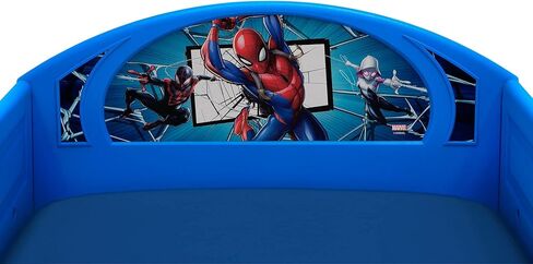 Delta Children Marvel Spider-Man Sleep ولعب سرير صغير مع الدرابزين المدمج بدايات حلوة مرتبة سرير على الوجهين in Saudi Arabia