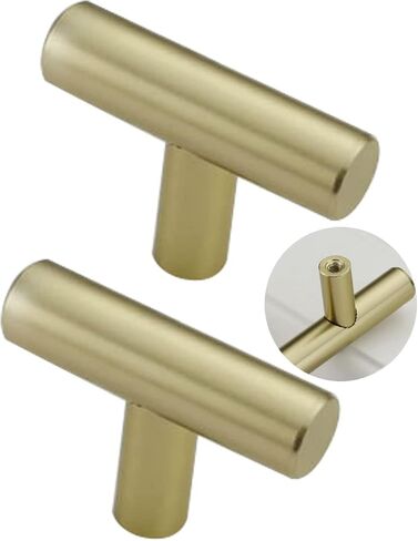 Wardrobe Door Handles,2pcs Aluminum Alloy Drawer Handles Gold T Bar,Cupboard knockers Bedroom Knob Knobber for Dresser,Furniture Hardware(Hole Distance 256mm) in Saudi Arabia