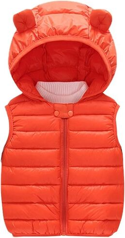 Baby Boys Girls Winter Vest Coats Infant Toddler Hooded Puffer Down Jacket Infant Thicken Warm Jackets Windproof Outwear in Saudi Arabia