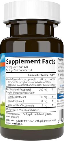 Carlson - Tocotrienols, 40 mg, with Natural-Source Vitamin E, Gamma, Alpha, Delta, Beta, Sustainably Sourced, 30 Softgels in Saudi Arabia