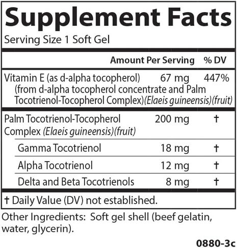 Carlson - Tocotrienols, 40 mg, with Natural-Source Vitamin E, Gamma, Alpha, Delta, Beta, Sustainably Sourced, 30 Softgels in Saudi Arabia