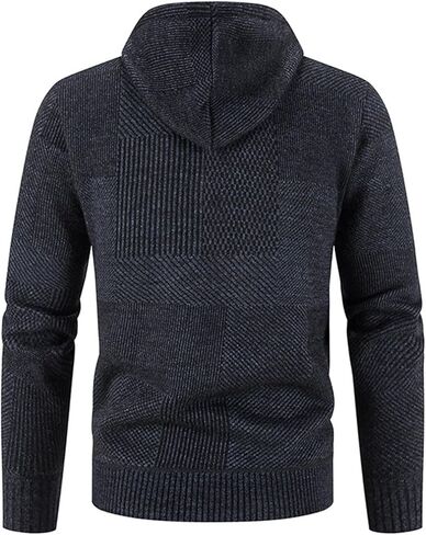 Maiyifu-GJ Men's Casual Slim Fit Hoodie Jacket Zip Up Long Sleeve Hooded Coats Knitted Cardigan Sweater with Pocket in Kuwait