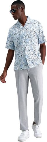 Haggar Men's Short Sleeve Printed Stretch Camp Shirt in Saudi Arabia