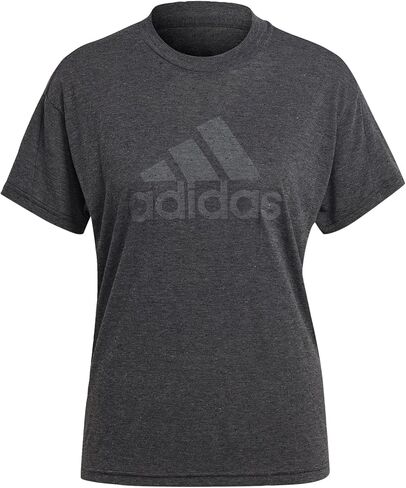 تي شيرت Adidas Women's Future Icon Wins 3.0، بنفسجي فيوجن ميلانج/أبيض، مقاس صغير in Saudi Arabia
