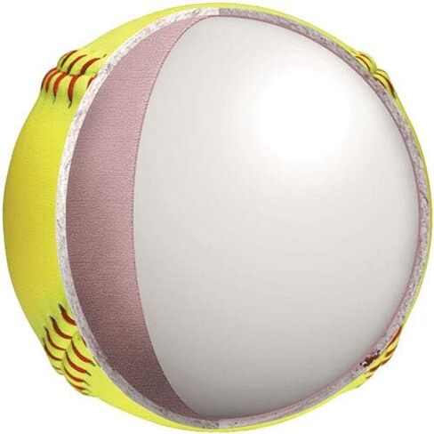 Champro Game ASA Fastpitch .47 COR, 375 Compression, Poly Synthetic Cover, Red Stiches (Optic Yellow, 12-Inch), Pack of 12 in Saudi Arabia