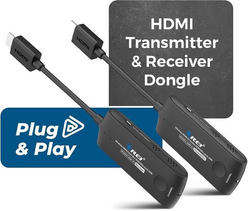 OREI Wireless HDMI Extender Transmitter & Receiver Dongle UtraHD 5.1-5.2 Ghz Up to 4K @ 60Hz - Upto 60 Feet - Perfect for Streaming from Laptop, PC, Cable, Netflix, YouTube, PS4 to HDTV/Projector in Saudi Arabia