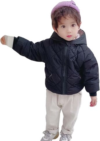 Toddler Baby Hooded Down Jacket Boys Girls Kids Thicken Warm Winter Coat Outerwear 3-8 Years Old in Saudi Arabia