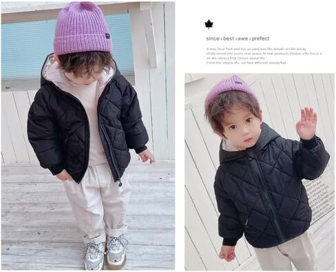 Toddler Baby Hooded Down Jacket Boys Girls Kids Thicken Warm Winter Coat Outerwear 3-8 Years Old in Saudi Arabia