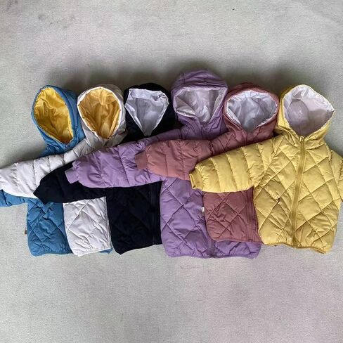 Toddler Baby Hooded Down Jacket Boys Girls Kids Thicken Warm Winter Coat Outerwear 3-8 Years Old in Saudi Arabia