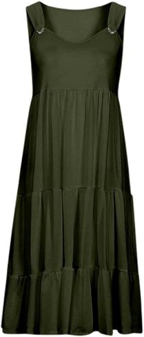 Women's Casual Solid Color Dress for Spring and Summer Comfortable Lightweight Maxi Dresses for Women Casual in Saudi Arabia