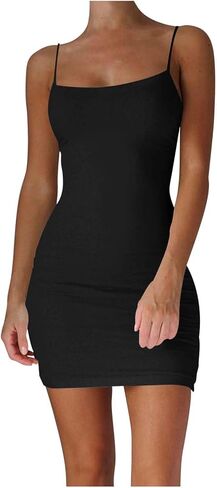 Ladies' Fashion Versatile Solid Color Strap Casual Skirt Womens Short Dresses in Saudi Arabia