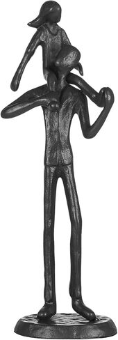 تمثال الأب والابن - تمثال جمالي من الحديد الزهر الأسود لديكور المنزل، هدايا الأب الابن، هدايا الأب من الابن، هدية عيد ميلاد للأب من الابن، هدية على الطراز الحديث لعيد الأب in Saudi Arabia
