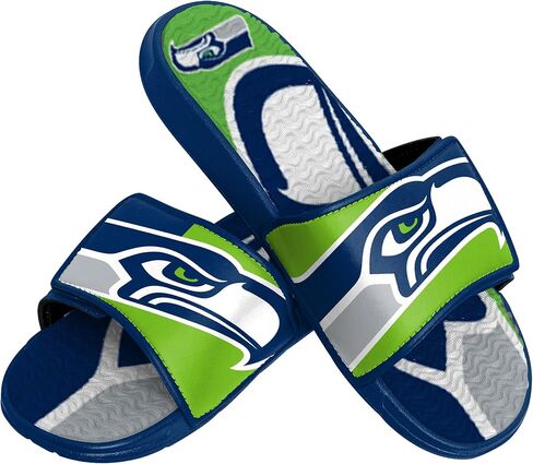 FOCO Minnesota Vikings NFL Mens Colorblock Big Logo Gel Slides - XL in Saudi Arabia