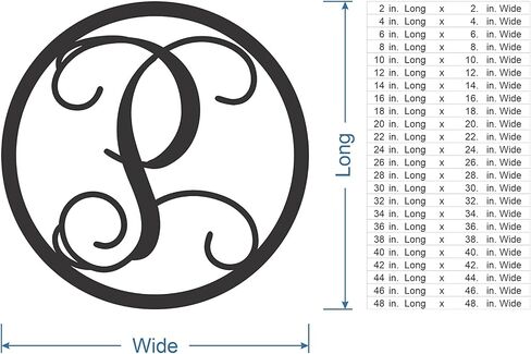 Jess and Jessica Metal Letter M, Monogram Outdoor Wreath Wall Letters, Hanging Door Sign, Large for Wall Decor, Metal Cursive Font Decor, Wedding Font in Saudi Arabia