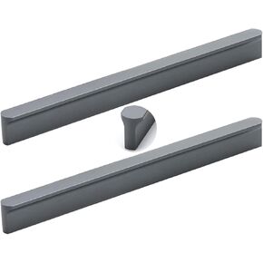 Wardrobe Door Handles,2pcs Grey Drawer Handles Round T-Shaped Aluminum Alloy Furniture Handle,Cupboard knockers Bedroom Knob Knobber for Dresser(Hole spacing 96mm)
